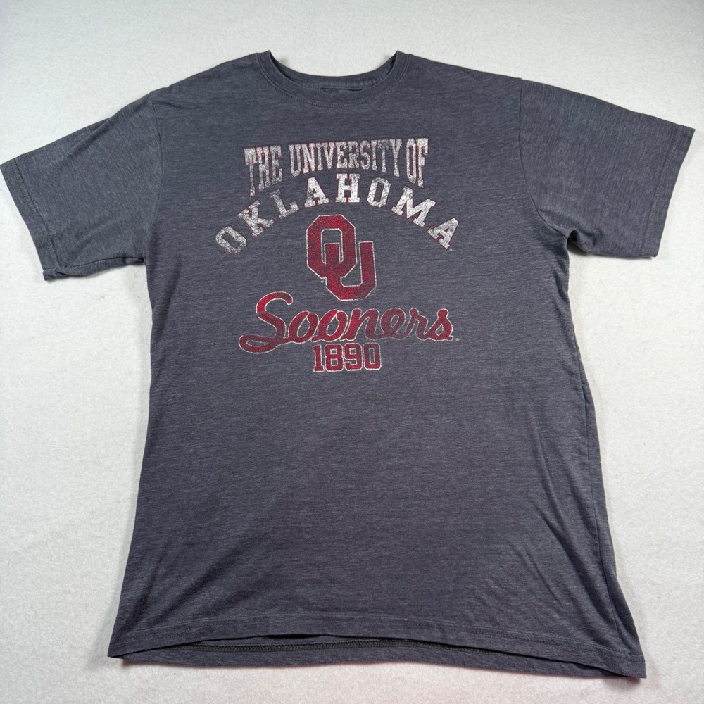 Old Varsity Brand University of Oklahoma Sooners T-Shirt Mens Medium Gray OU Tee